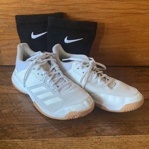 Adidas volleyball shoes and Nike knee pads